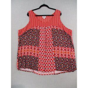 Avenue‎ Womens Plus Size 26/28 Sleeveless Mixed Print Tank Top